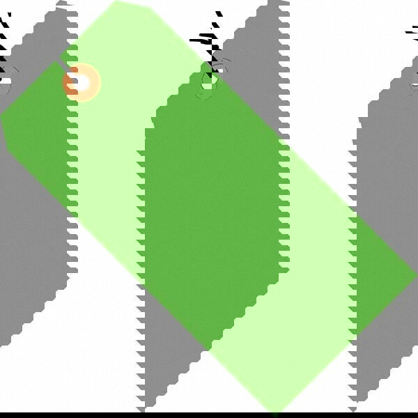 Blank Tag: 5-1/4'' High, Fluorescent Green, Synthetic Paper